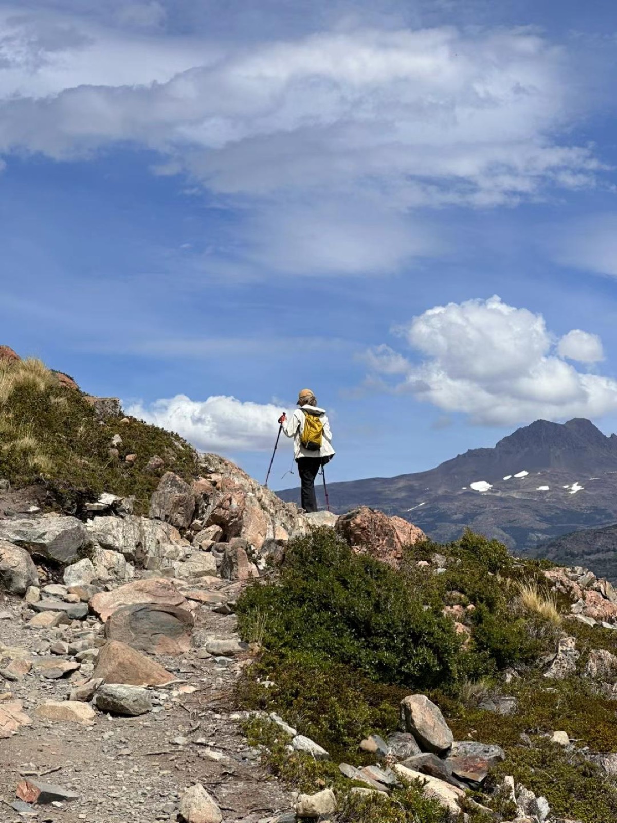 A hiker on the Patagonia trail