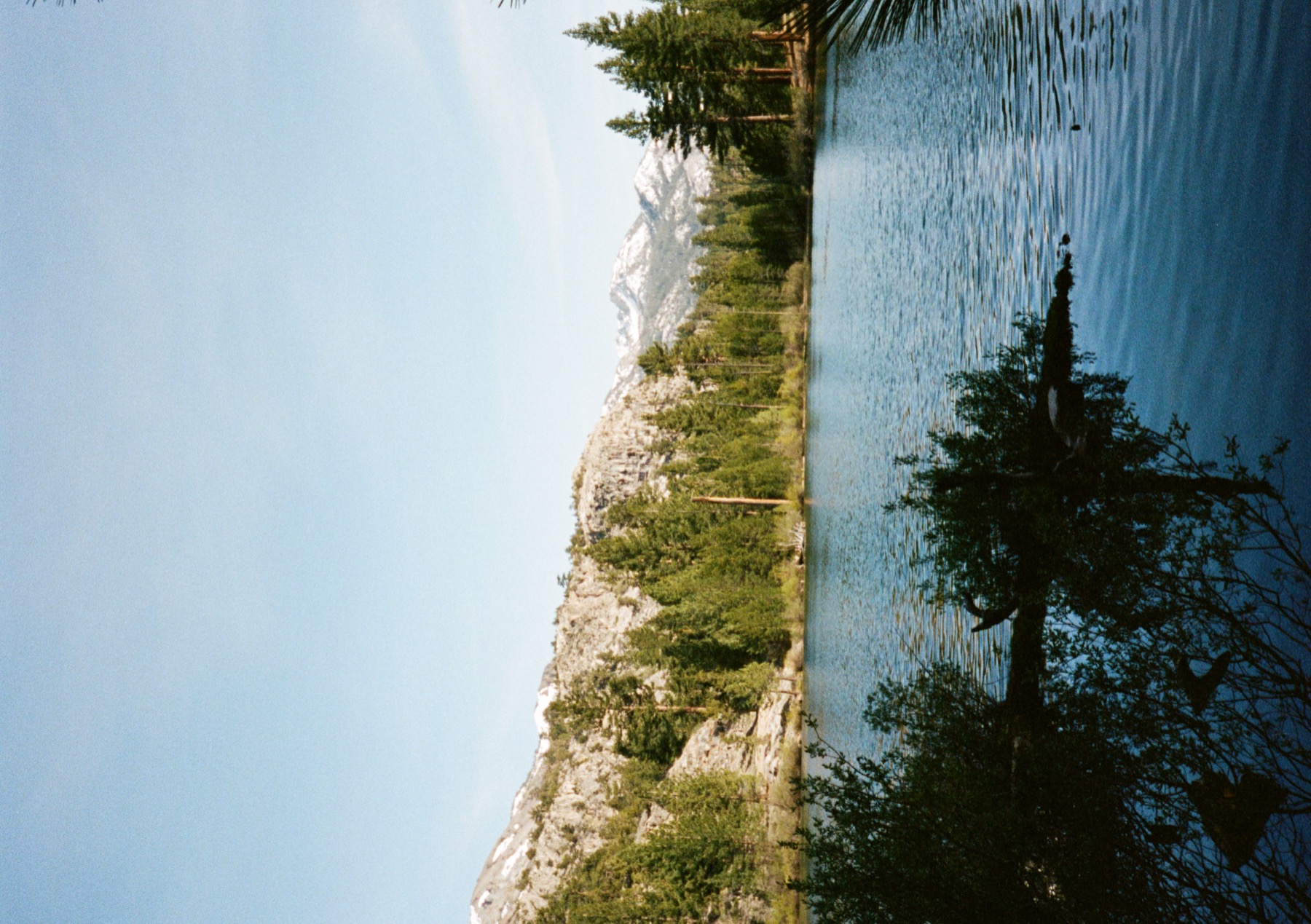 A blue alpine lake in the Sierra Nevada